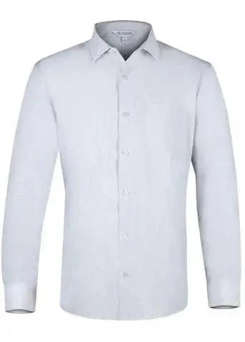Aussie Pacific Men's Belair Long Sleeve Shirt 1905L Corporate Wear Aussie Pacific Silver XXS